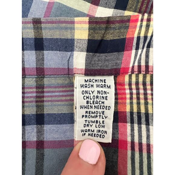 RALPH LAUREN MENS BUTTON DOWN DRESS SHIRT RED WHITE BLUE PLAID CLASSIC FIT XXL - Picture 10 of 12